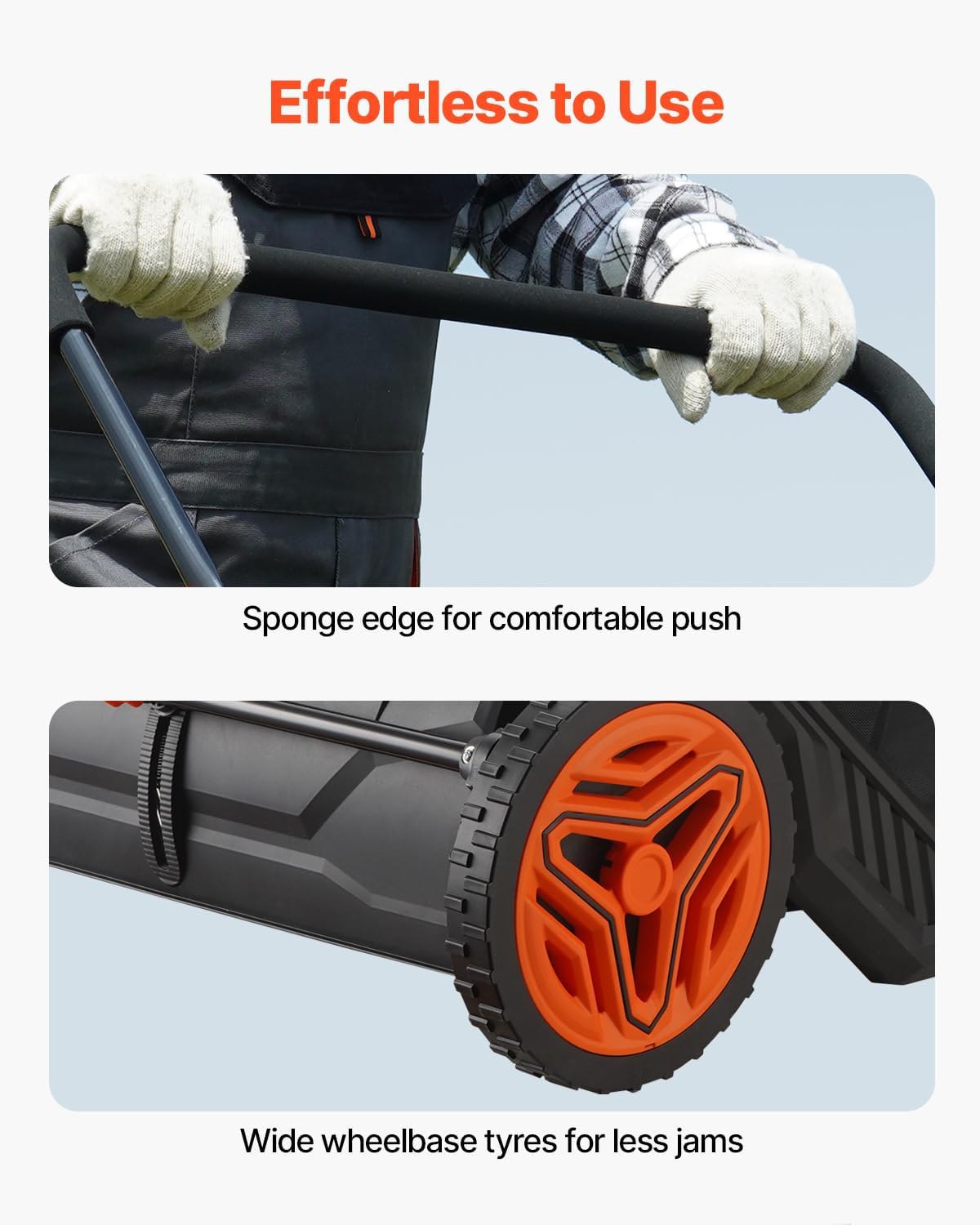 Push Lawn Sweeper, 26inch Leaf & Grass Collector