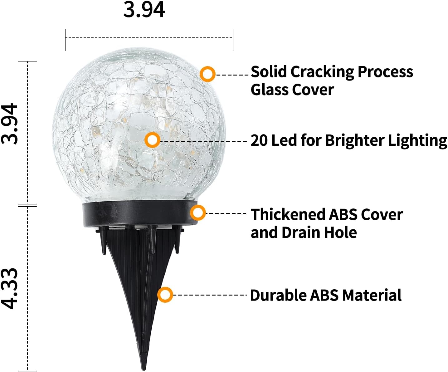 Solar Globe Lights Outdoor Waterproof-Solar Balls