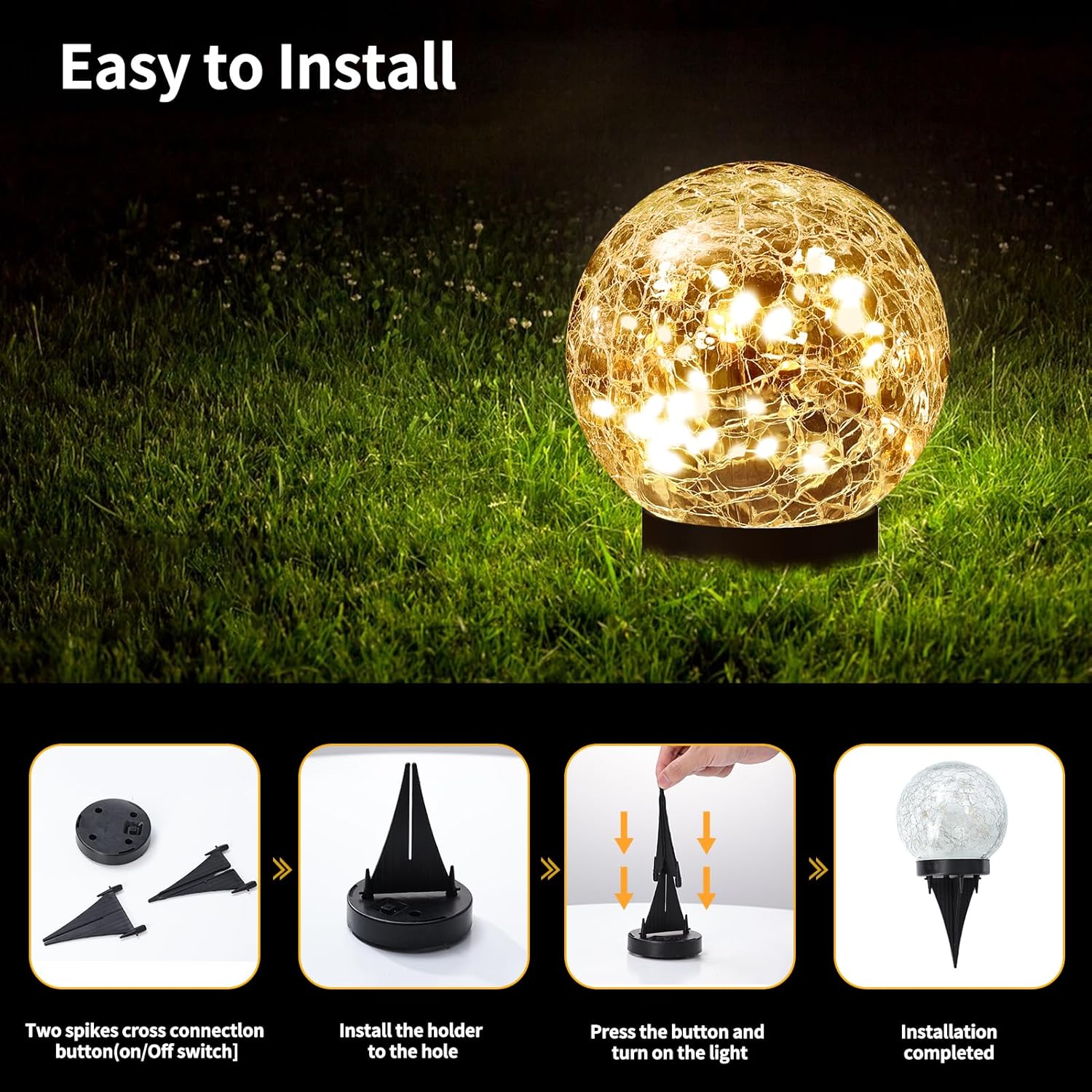 Solar Globe Lights Outdoor Waterproof-Solar Balls