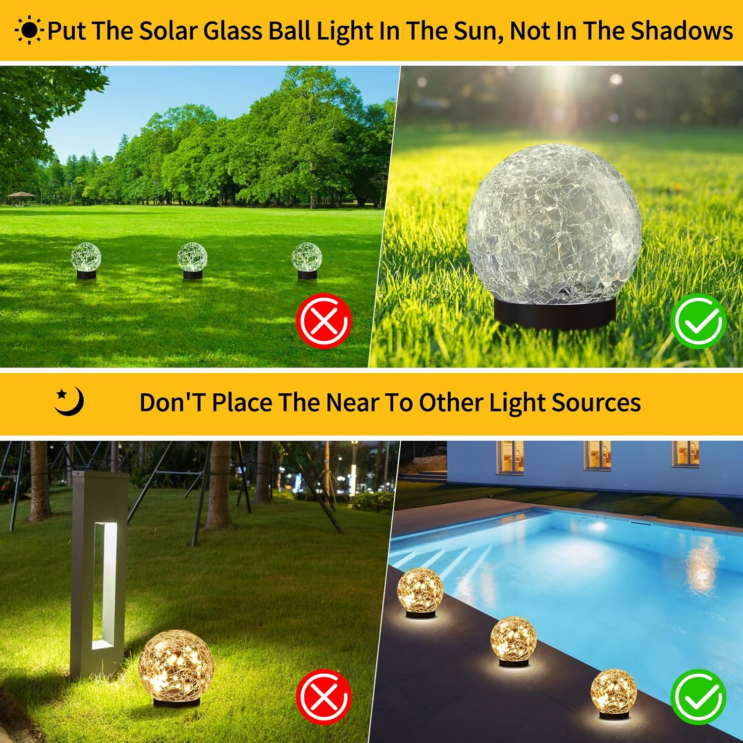 Solar Globe Lights Outdoor Waterproof-Solar Balls