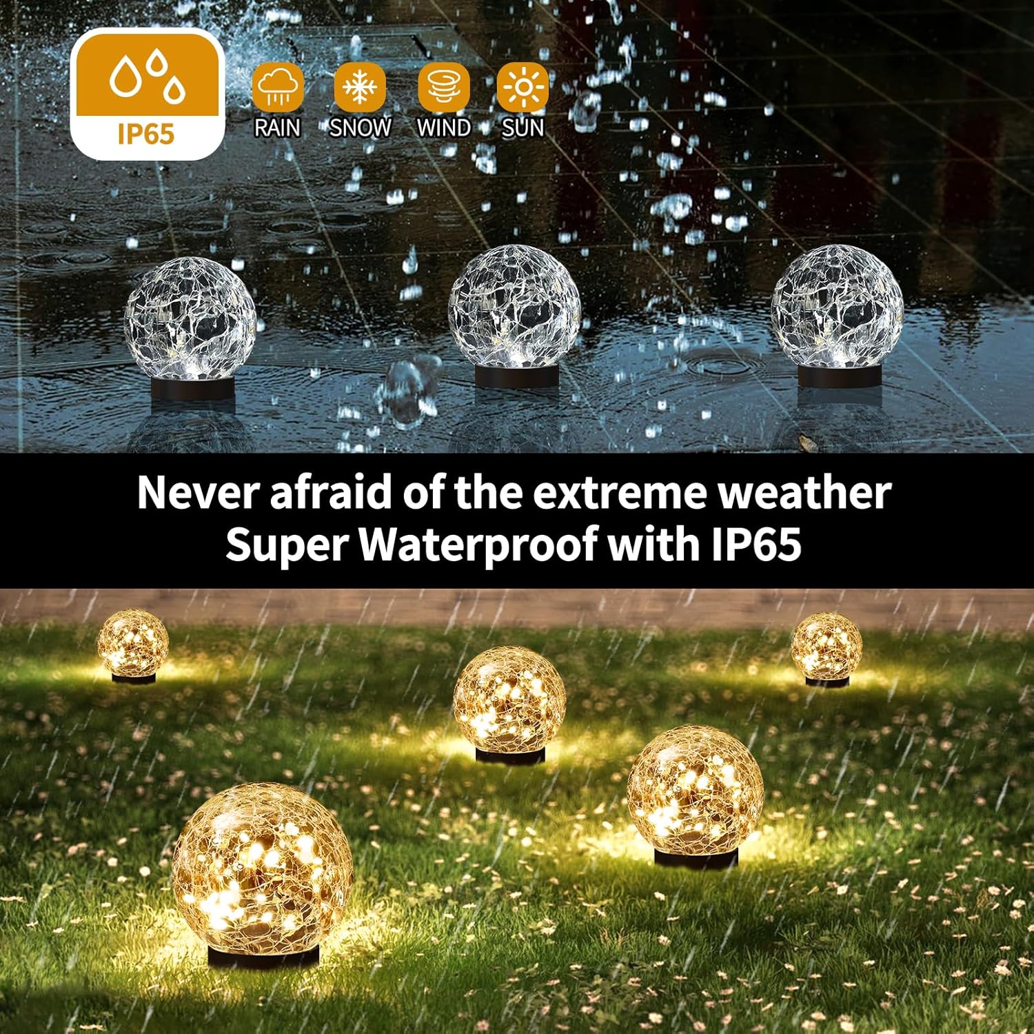 Solar Globe Lights Outdoor Waterproof-Solar Balls