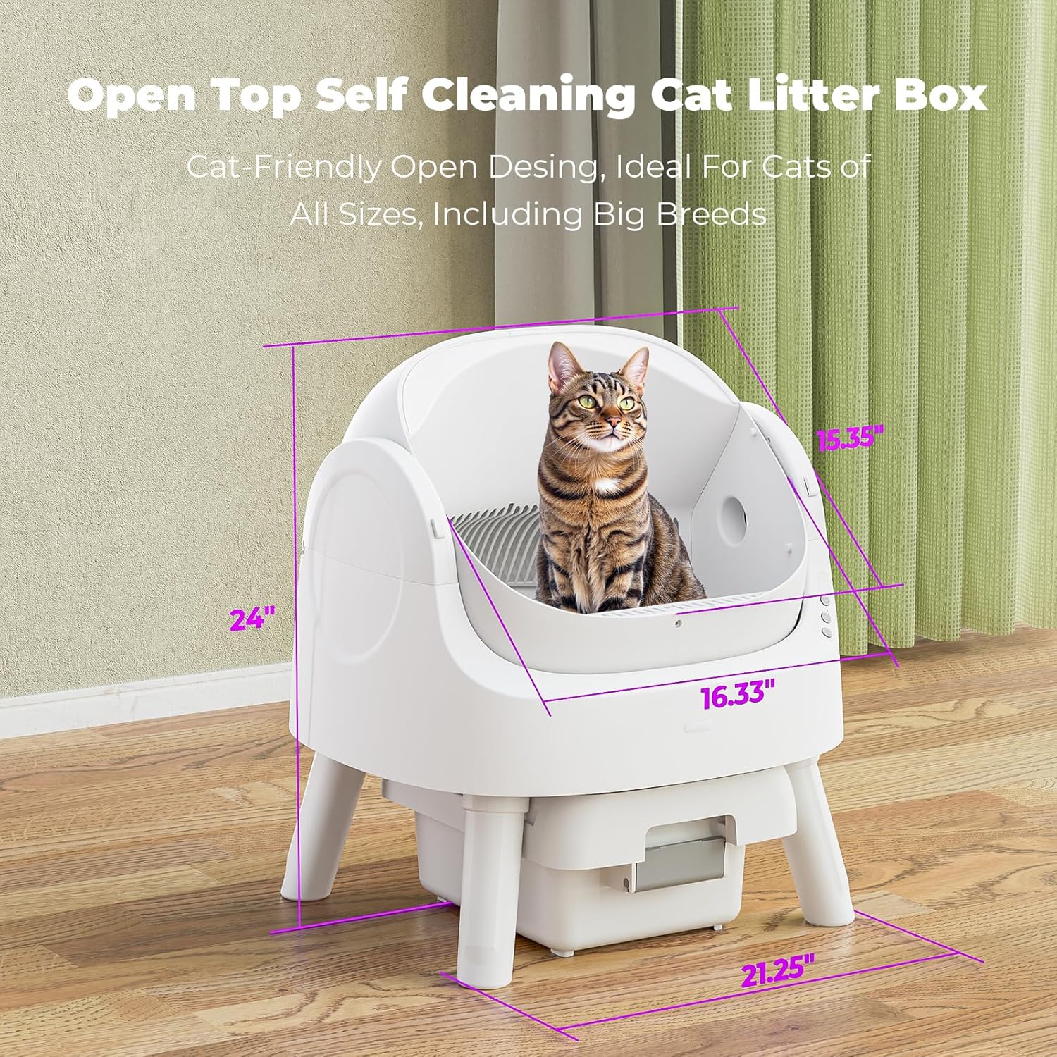 Self-Cleaning Cat Litter Box for Multiple Cats