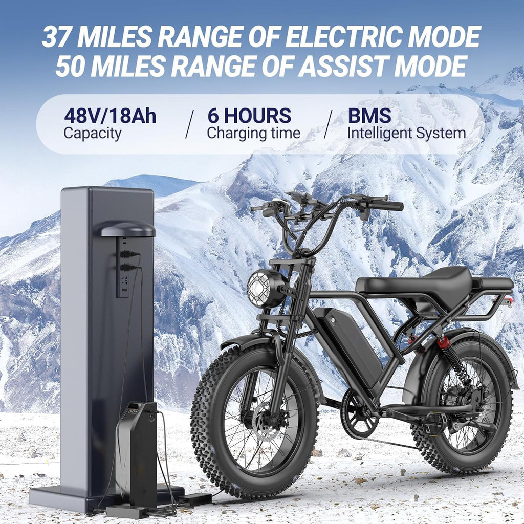 Fat Tire Electric Dirt Bike (1500W, 31MPH, 70 Mile Range)
